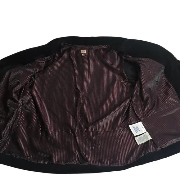 Black Velvet Blazer Rhinestone Buttons Jacket Womens XL - Picture 6 of 16